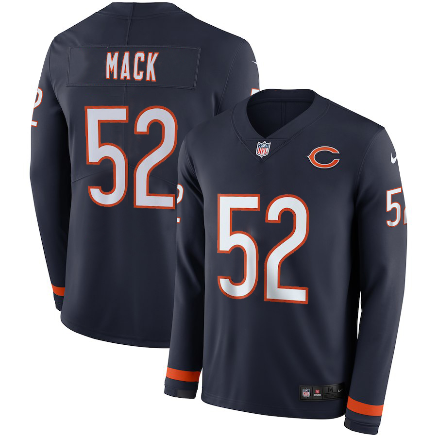 Men Chicago Bears #52 Mack blue  Limited NFL Nike Therma Long Sleeve Jersey